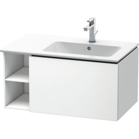 Mobile lavabo L-CUBE 400x820x481m con illuminazione bianco opaco (1/5)
