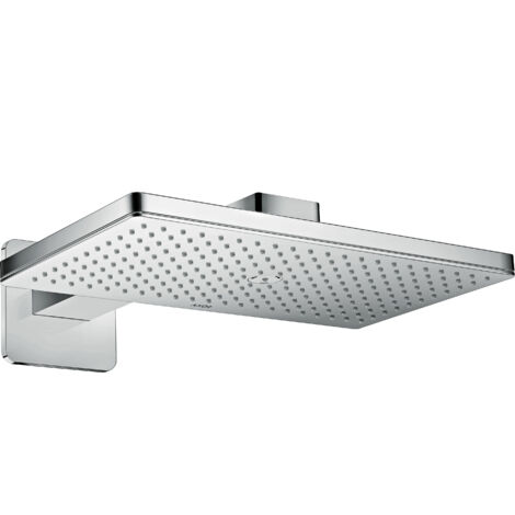 Soffione 460 x 300 1jet con braccio doccia 450 mm, rosetta SoftCube cromo (1/4)