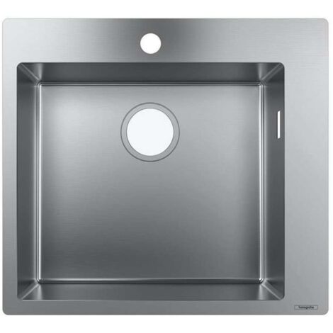 S711-F450 Lavello sottotop 450 con foro rubinetto inox (1/4)