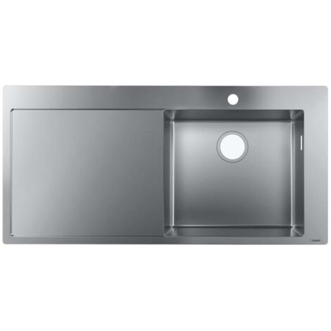S715-F450 Lavello incasso 450 con gocciolatoio con foro rubinetto inox (1/5)