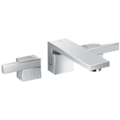 Set lavabo 3 fori a parete, scarico libero, taglio diam, bocca 190mm cromata (1/3)