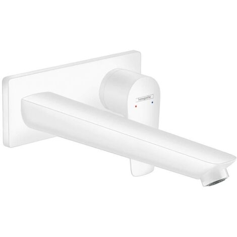 lavabo da incasso a parete, bocca 225mm, piletta scarico libero bianco opaco (1/4)