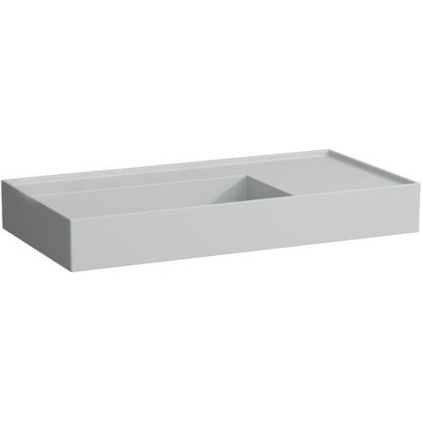 Lavabo KARTELL 900 x 460 mm, mensola a destra senza troppopieno, senza foro rubinetto grigio LAUFEN (1/3)