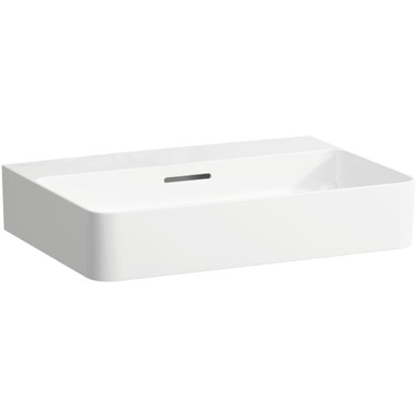 Lavabo VAL 600 x 420 mm con troppopieno, senza foro rubinetto bianco LAUFEN