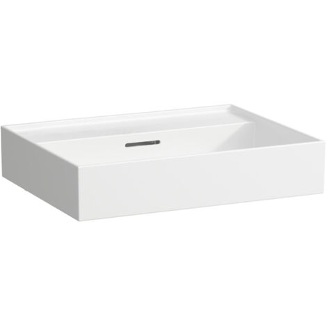 Lavabo KARTELL 600 x 460 mm, incasso sotto con troppopieno, senza foro rubinetto bianco LAUFEN (1/4)