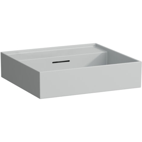 Lavabo da appoggio KARTELL 500 x 460 mm, lato inferiore smerigliato con troppopieno, senza foro per rubinetteria grigio LAUFEN (1/4)