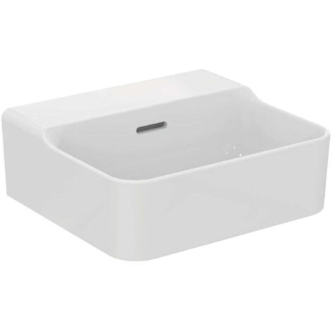 Lavamani CONCA 400x350x165mm, bianco sabbiato senza foro rubinetto con troppopieno IDEAL STANDARD (1/4)