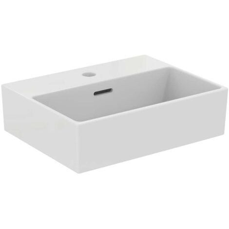 Lavamani EXTRA 450x350x150mm, bianco sabbiato 1 foro, con troppopieno IDEAL STANDARD (1/4)