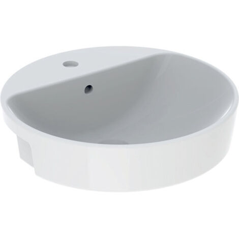 Lavabo Geberit VariForm semincasso tondo d:500mm con foro rubinetto con troppopieno we (1/2)