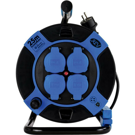 Bobina per cavi 25m H05VV-F 3G1,5 Cavo compatto Reel SW / GR Plastica (1/5)