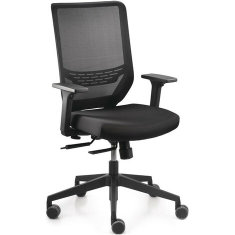 Yaheetech 2 Sedie da Scrivania Ufficio Studio in Rete Ergonomica a Rotelle  Girevole Inclinabile Altezza Regolabile con Braccioli Nere