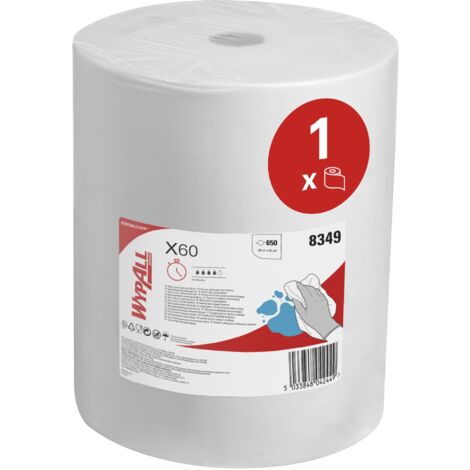 Panno in microfibra Wypall X60 8349 L.ca.380 mm x B.ca.420 mm bianco 1-strato 650 pz./confezione
