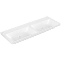 V&B Schrank-Doppelwaschtisch SUBWAY 3.0 1300x470mm o Überlauf ohne Hahnloch weiß