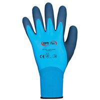 Optiflex - Guanti da lavoro completamente rivestiti “Aqua Guard”,  impermeabili, adatti per alimenti, taglie 7 - 11. Blu