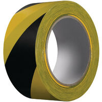 NASTRO ADESIVO PVC SEGNALETICO NERO GIALLO H 50 mm x L 33m PEDONABILE PER  OSTACOLI