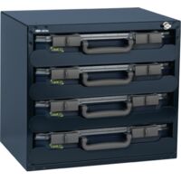 Cassaforte a cassetta assortita L452xP405xH330mm 4 scomparti con scatole assortite
