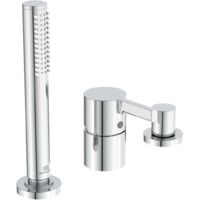 Miscelatore bordo vasca 3 fori JOY senza bocca erogazione cromo con doccetta a comando e deviatore IDEAL STANDARD
