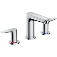Batteria lavabo 3 fori s, con tiretto e piletta cromata