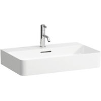 Lavabo da appoggio VAL 650 x 420 mm con troppopieno, design 3 fori, bianco opaco LAUFEN