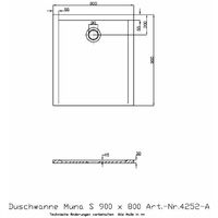 Ricevitore Doccia Hoesch Muna S 900X800X30Mm Bianco