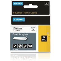 Nastro per etichette-L.12mm Nastro-L.5,5m Nastro in vinile nero su bianco DYMO (Per 5)
