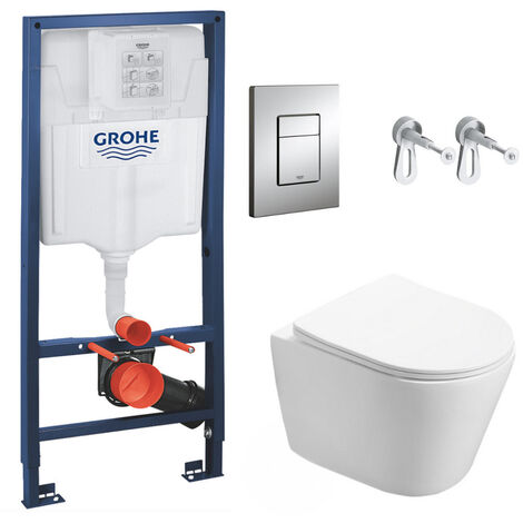PackWCBâti-supportGROHE+WCSwissAquaTechnologiesInfinitiosansbride,fixationinvisible+Plaquechrome