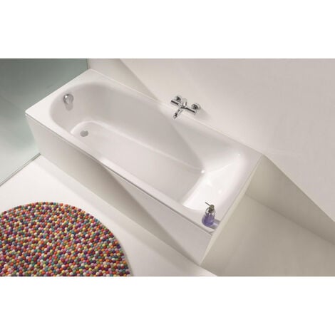 Kaldewei Eurowa 170 x 70 cm Baignoire droite 178 L en acier émaillé, sans pieds, blanc alpin (119800010001)