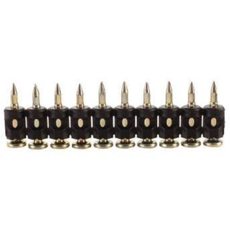 Clous Spit Pulsa standard 35 mm 57543 – 500 clous avec 1 cartouche de gaz – Pour fixation béton et béton cellulaire – Tête plate, pointe ciseau