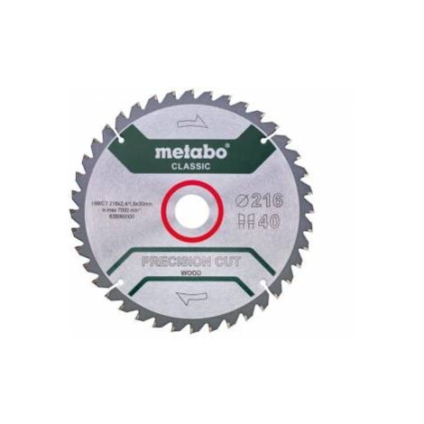 Metabo Lame de scie circulaire HW/CT 216 x 30 x 2,4/1,8