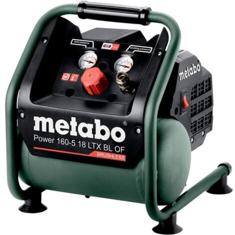 Metabo – Compresseur à air comprimé sans fil 5L – Moteur Brushless – Pression max 8 bars – Débit 120 l/min – Léger 8,7 kg pour outils pneumatiques - OF 5 L