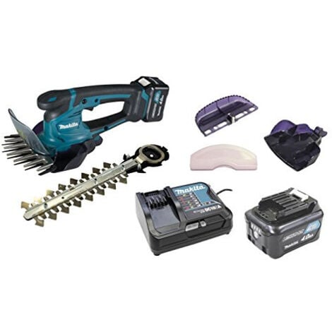Makita Ciseaux à gazon à batterie 12 V max avec 2 batteries et chargeur DC10SB (UM600DSMEX)