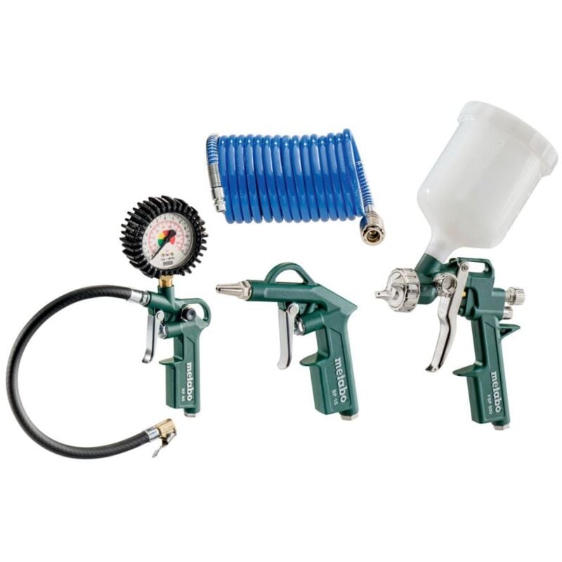 Metabo Lpz 4 set contenido pistola de aire comprimido inflador juego accesorios compresor piezas herramientas color