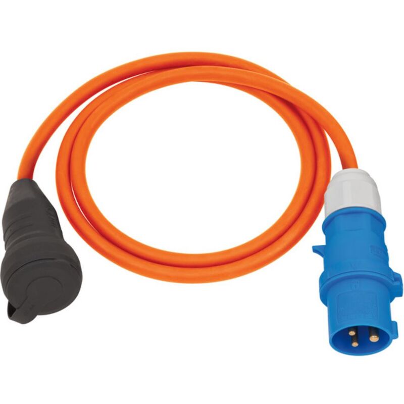 Adaptador Enchufe Tipo E (EU) Cabezal Ancho Con Cable Recto a Enchufe Tipo G  (UK) - efectoLED