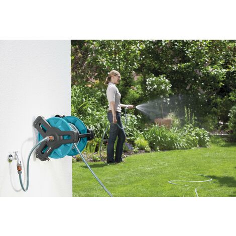 GARDENA Carro portamangueras de pared con 20 m de manguera 50 Classic (08009-20)