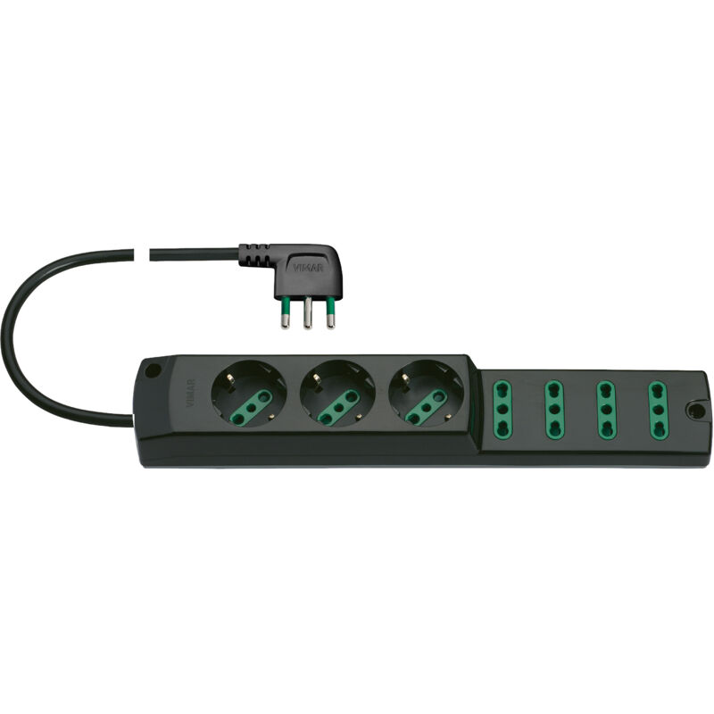 VIMAR FP00520 Mobile Multipla 2 Presa Universale, 4P17/11 e Spb17, Nero VIMAR FP00520 Mobile Multipla 2 Presa Universale, 4P17/11 e Spb17, Nero