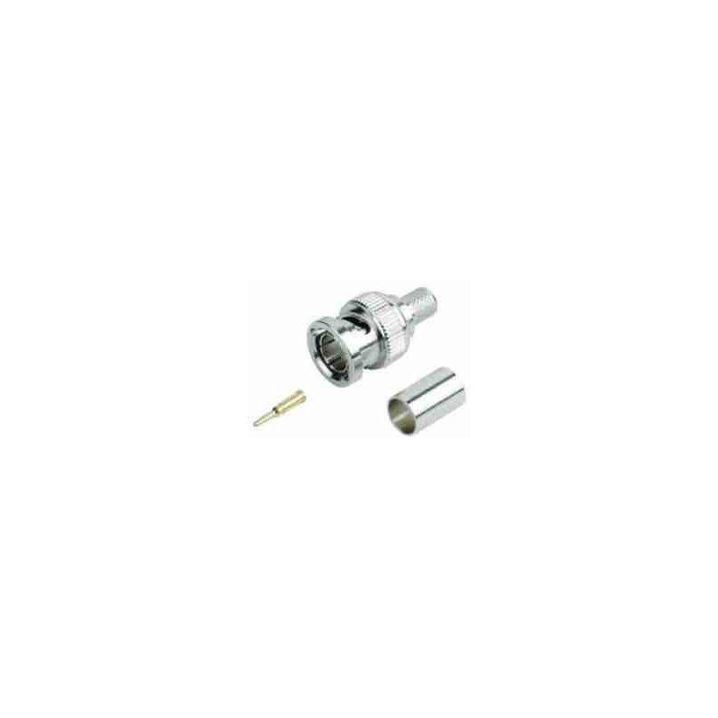 10 Connecteurs BNC à Sertir Pour Câble RG59 - Alliage Zinc, Impédance 50 Ohm