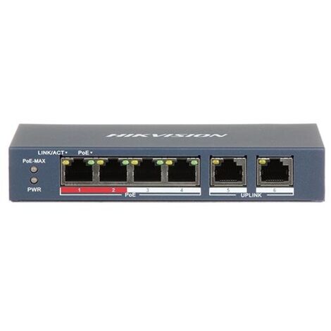 DS-3E0106P-E/M - COMMUTATEUR ÉCONOMIQUE POE 4 PORTS NON GÉRÉ 10/100 (1/4)