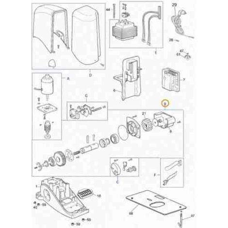 Nice – SPAMG00500 Ensemble réducteur à pignon SL1 SL10 – Pièce de rechange pour motorisation de portail – Fonctionnement optimal