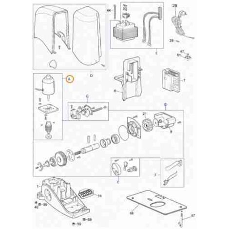 Nice – RMHSL1010 Groupe moteur 24V SL10 – Pièce de rechange d'origine – Remplacement moteur pour installation portail