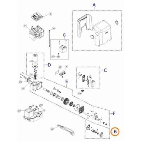 Nice – Rechange déverrouillage FILO400 FILO600 – SPREG03000 – Accessoire pour motorisation de portail – Déverrouillage manuel d’urgence