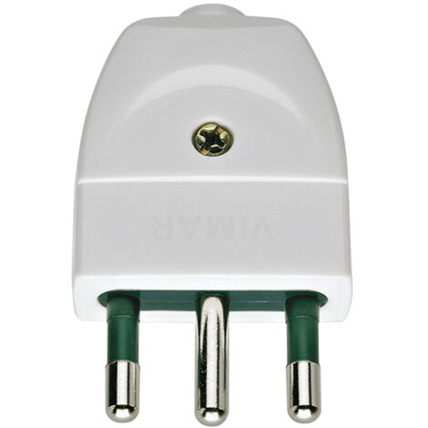 VIMAR Connecteur – Fiche Secteur 2P+T 16A – Type S17 Italien – Axial – Blanc