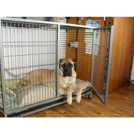 MercartoXL cage chien de garage support L 109,5 x P 70 x H 87,5 cm