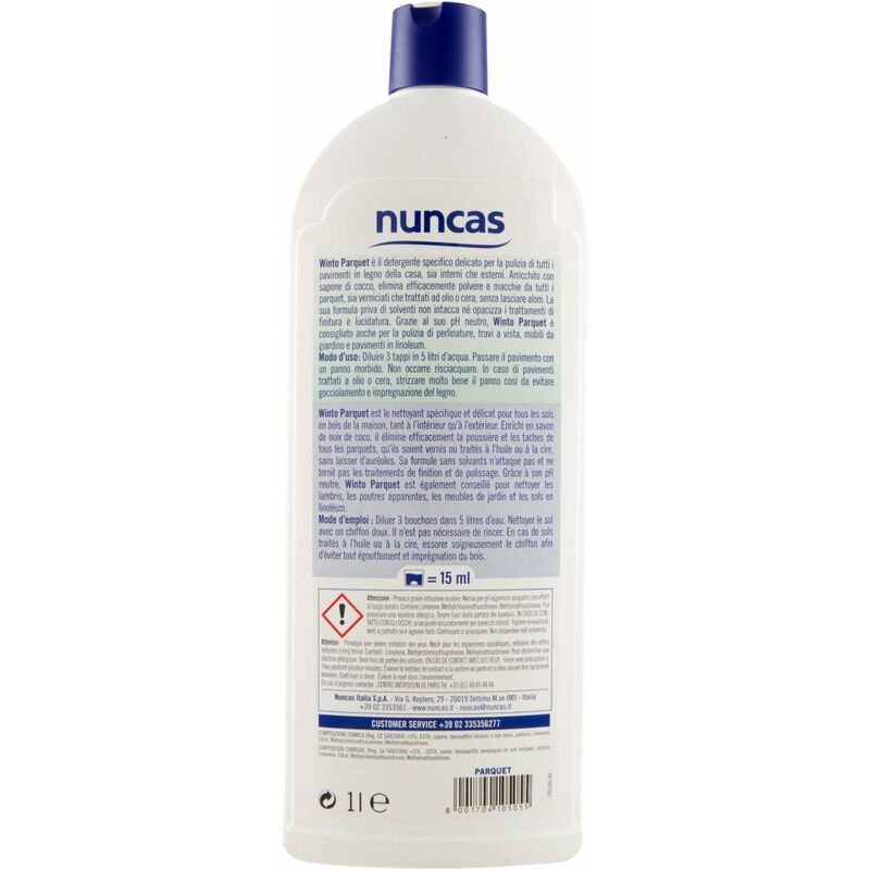 NUNCAS Winto - DETERGENTE PAVIMENTI PARQUET 1 LT PROFUMO LIMONE AST 55401092