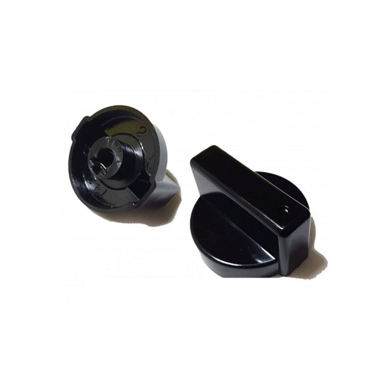 Manopola Fornello Gas Nero Ricambio Per Cucine Candy Iberna/Zerowatt, Attacco 6mm A Mezzaluna, Diametro 36mm