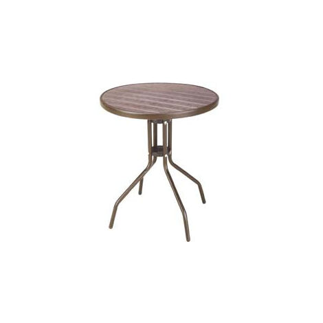 Vette tavolo tavolino in rattan effetto legno marrone cm.60x70h struttura in acciaio (1/5)