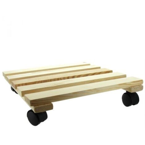 CARRELLO CARRELLINO PORTATUTTO PEDANA SOTTOVASO IN LEGNO CON RUOTE 30X30 60006v NATURALE (60006)