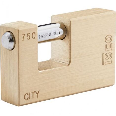 ISEO LUCCHETTO RETTANGOLARE IN OTTONE "CITY" P040  mm.70 KA  pz 6 FER 321280