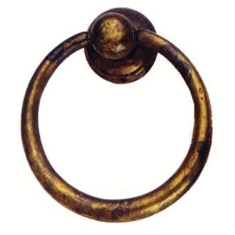 MANIGLIE PER MOBILI AD ANELLO SNODATE IN OTTONE ANTICATO  - FER 107525 -  PZ 5 (1/5)