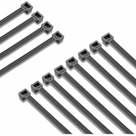 100 Fascette Stringicavo In Nylon UV, 8 Pollici, 120 Libbre, Colore Nero &ndash; Made In USA