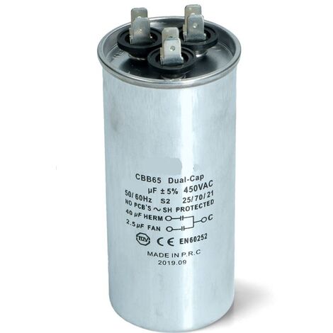 Condensatore 3.15 mf micro farad 450v 50 60 hz condensatore di avviamento motore universale con capocorda w1 11003